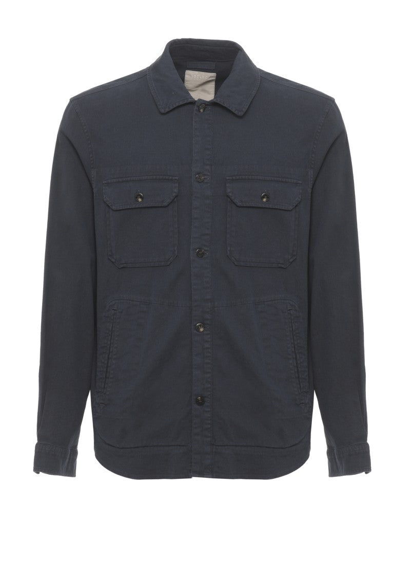Woolrich Blue Safari Cotton-Linen Casual Shirt