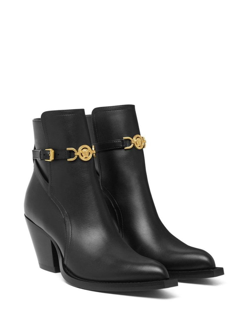 Versace Calf Leather Ankle Boots