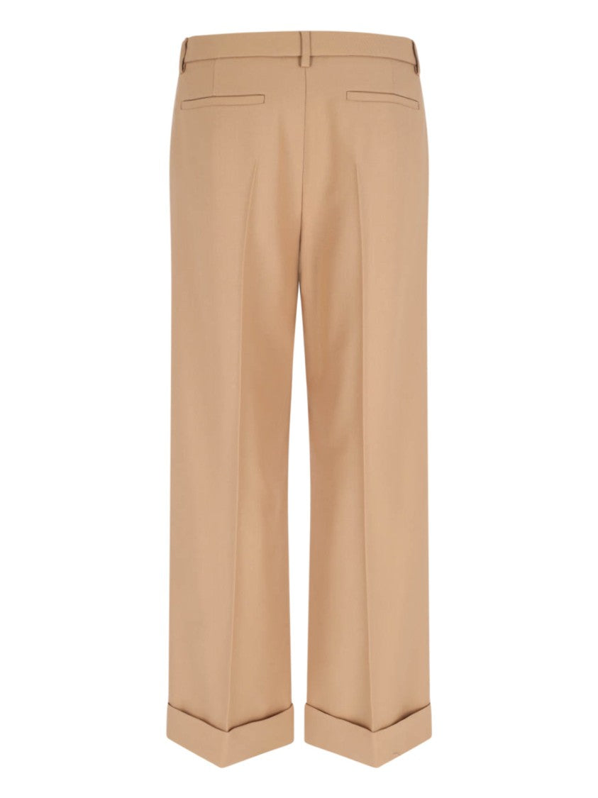 Valentino Straight Wool Trousers – Beige