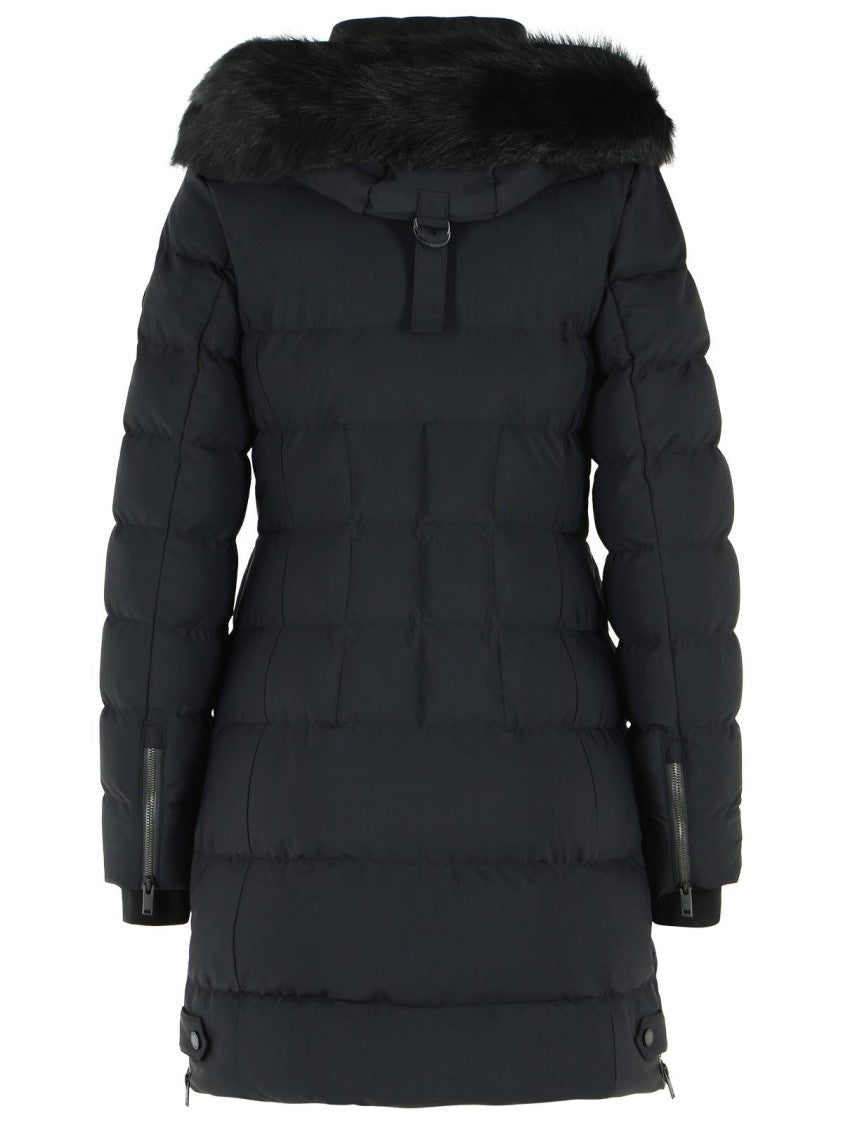 Moose Knuckles Black Nylon Blend Parka With Removable Hood