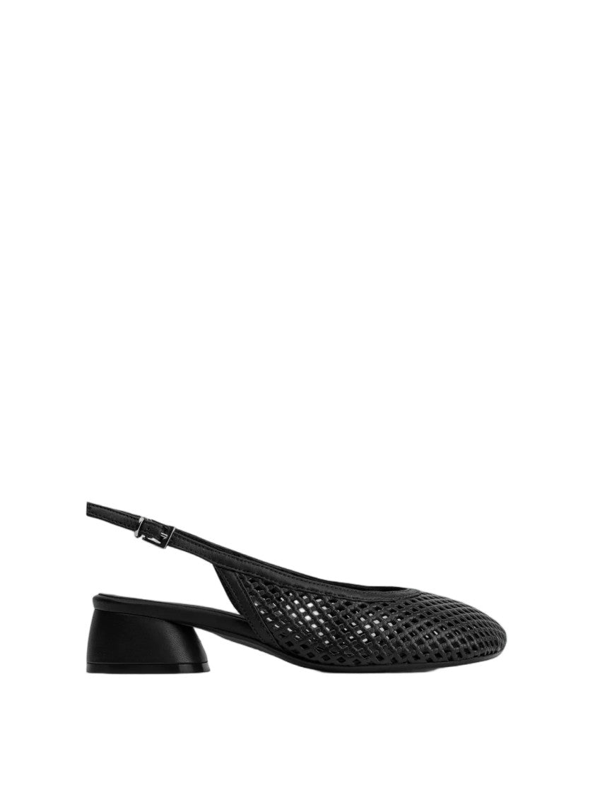 Poeve Perforated Nappa Leather Slingback Shoes