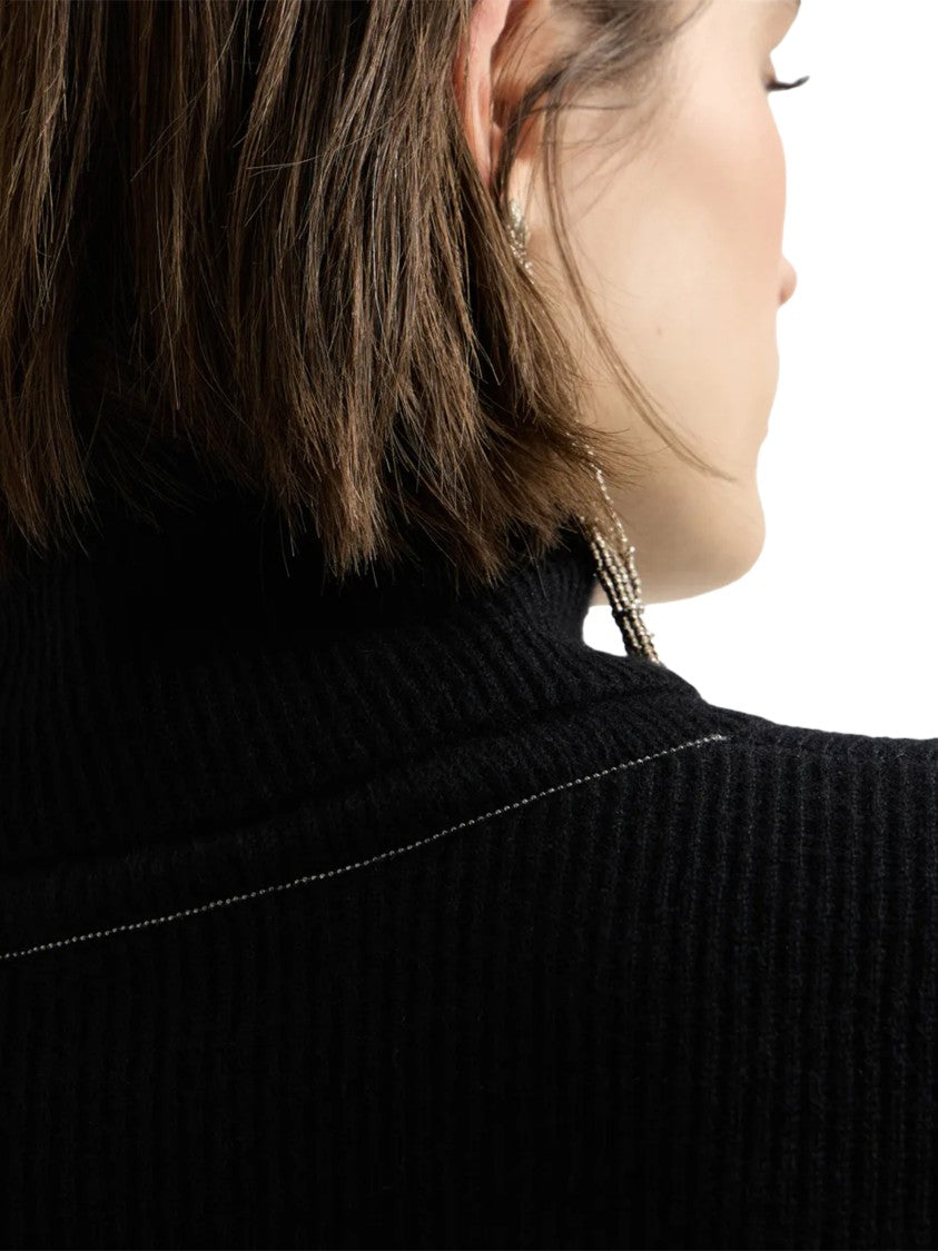 Brunello Cucinelli Ciclista Ribbed Puffed Cuff Turtleneck Sweater