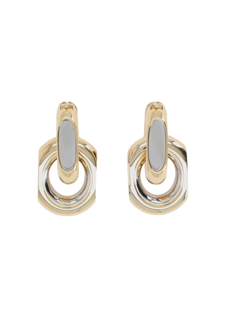 Saint Laurent Cassandre Double Ring Brass Earrings