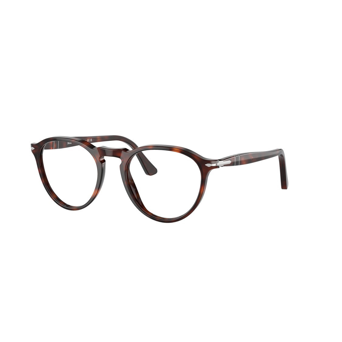Persol 0Po3286v Round Frame Tortoiseshell Acetate Eyeglasses With Keyhole Bridge