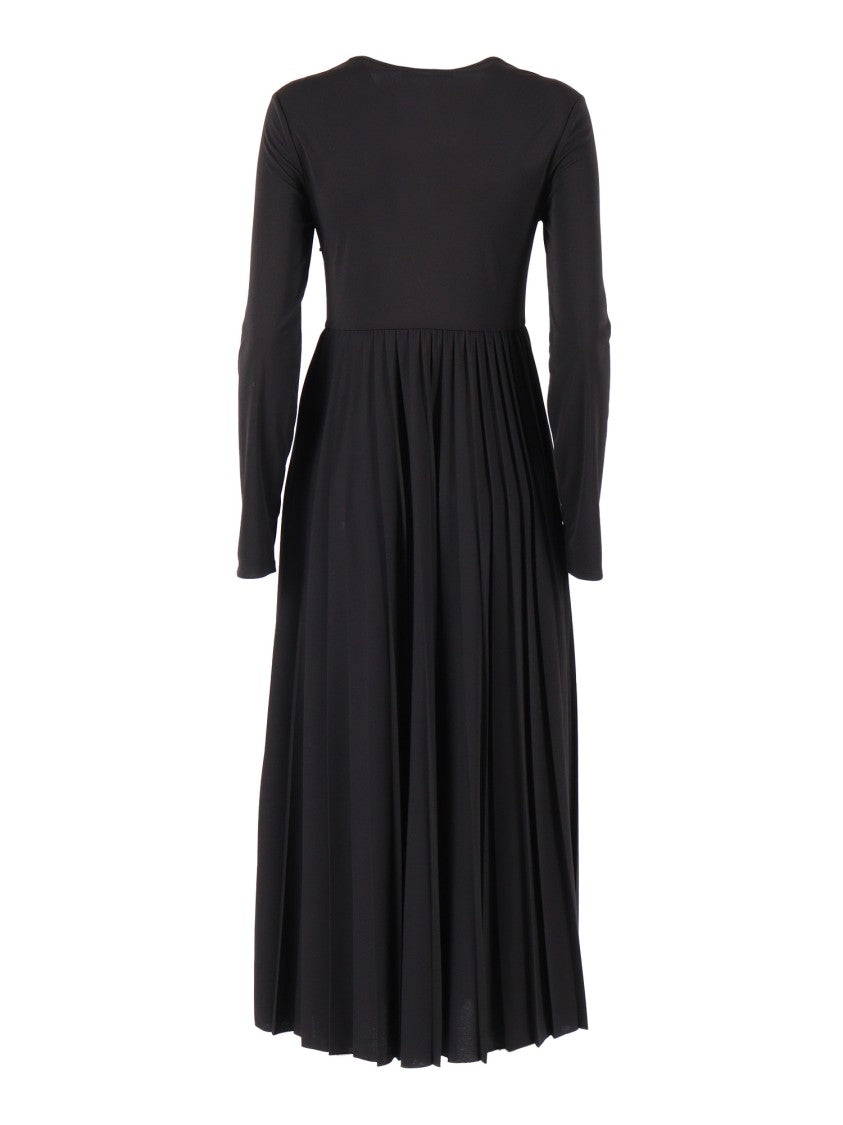 Max Mara Sleek Black Jersey Midi Dress With Fitted Silhouette