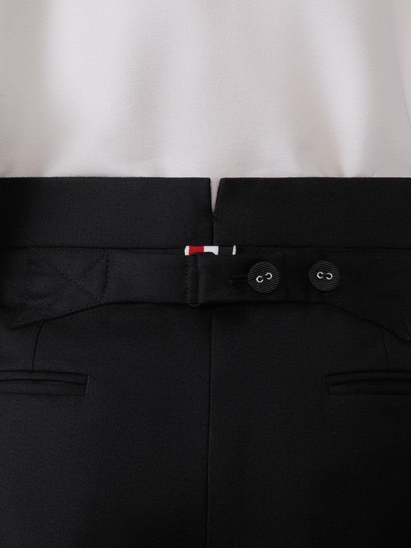 Thom Browne High-Waisted Backstrap Trousers With Cuffed Hem
