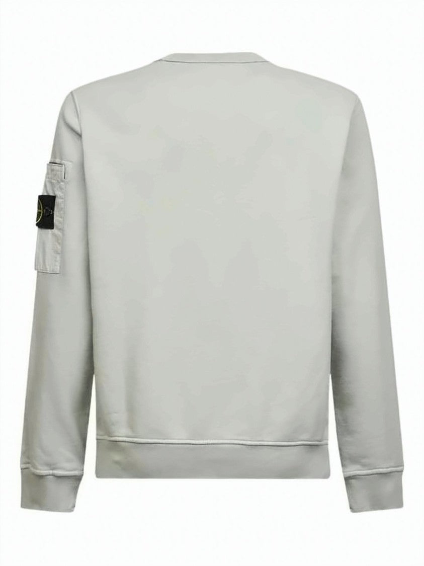 Stone Island Long-Sleeve Minimalist Sweatshirt With Iconic Patch Pocket