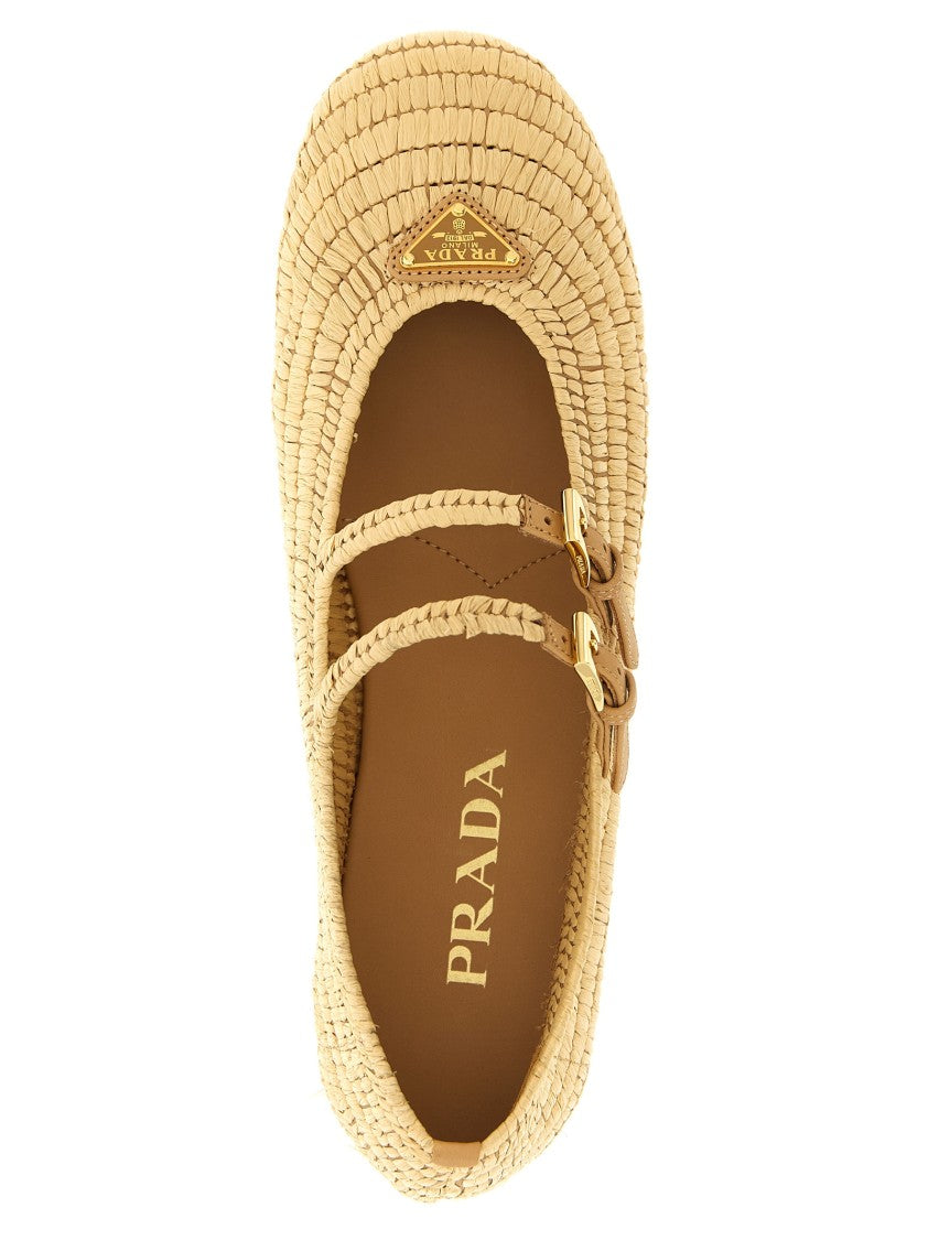 Prada Crochet Ballet Flats