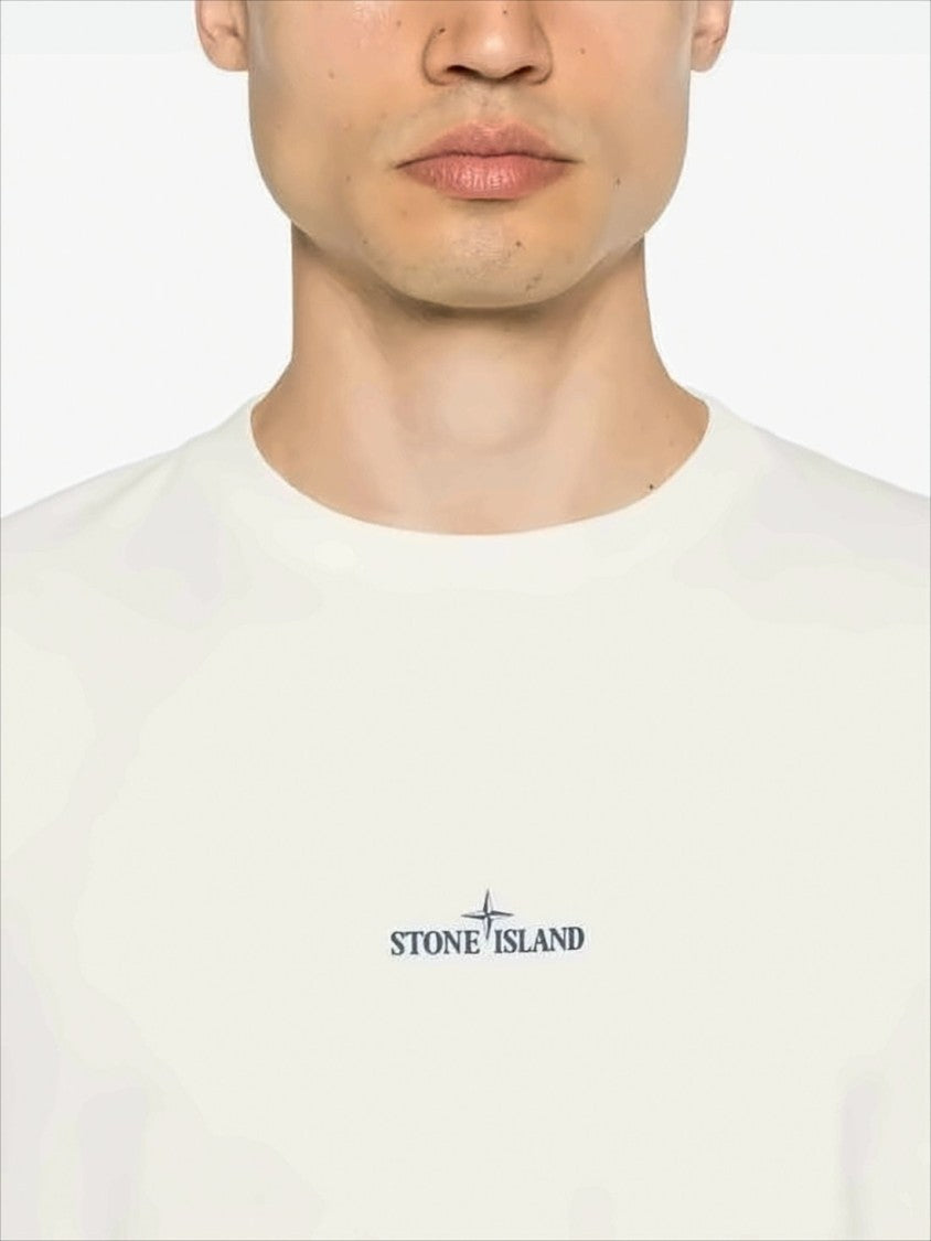 Stone Island Short-Sleeve T-Shirt With Minimalist Design And Logo Graphics