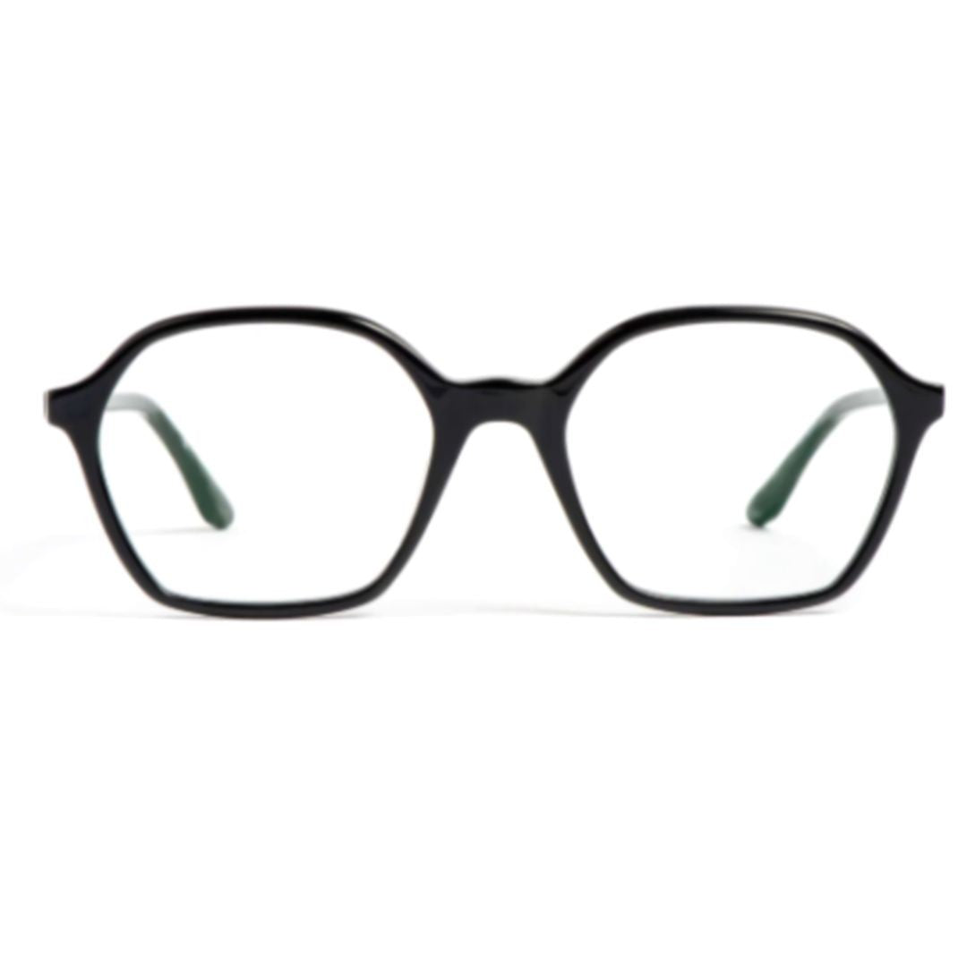 Peter And May Colette Geometric Black Acetate Eyeglasses With Minimalist Design