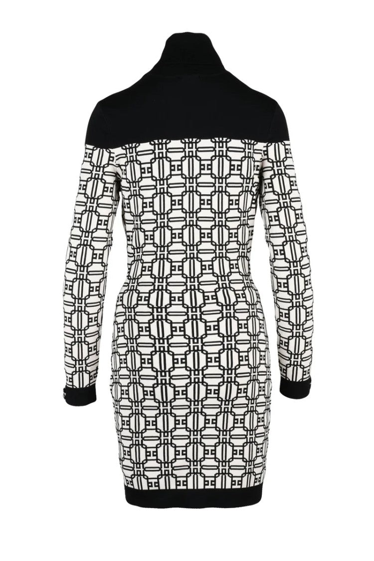 Elisabetta Franchi Short Knit Dress - Black/White