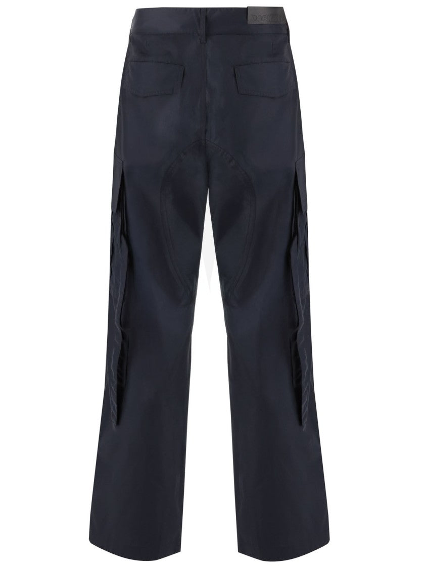 Darkpark Navy Cotton Twill Multi-Pocket Pants