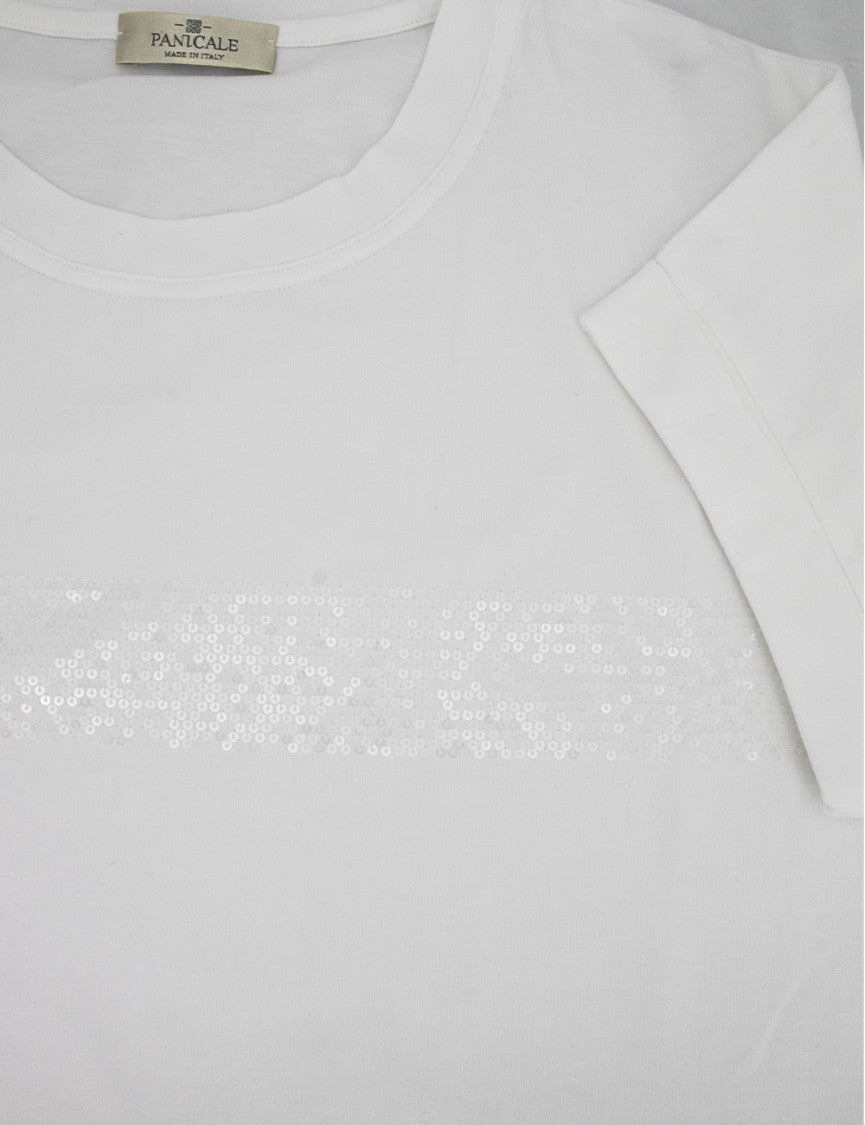 Panicale Cotton Jersey T-Shirt With Sequin Embellishment