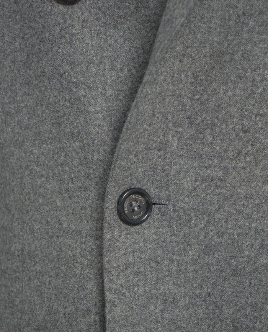 Paolo Pecora Tailored Double-Breasted Blazer With Flap Pockets And Structured Collar