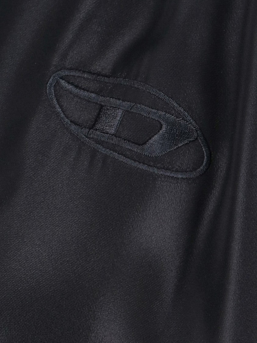 Diesel Laminated Black Shirt With Classic Collar