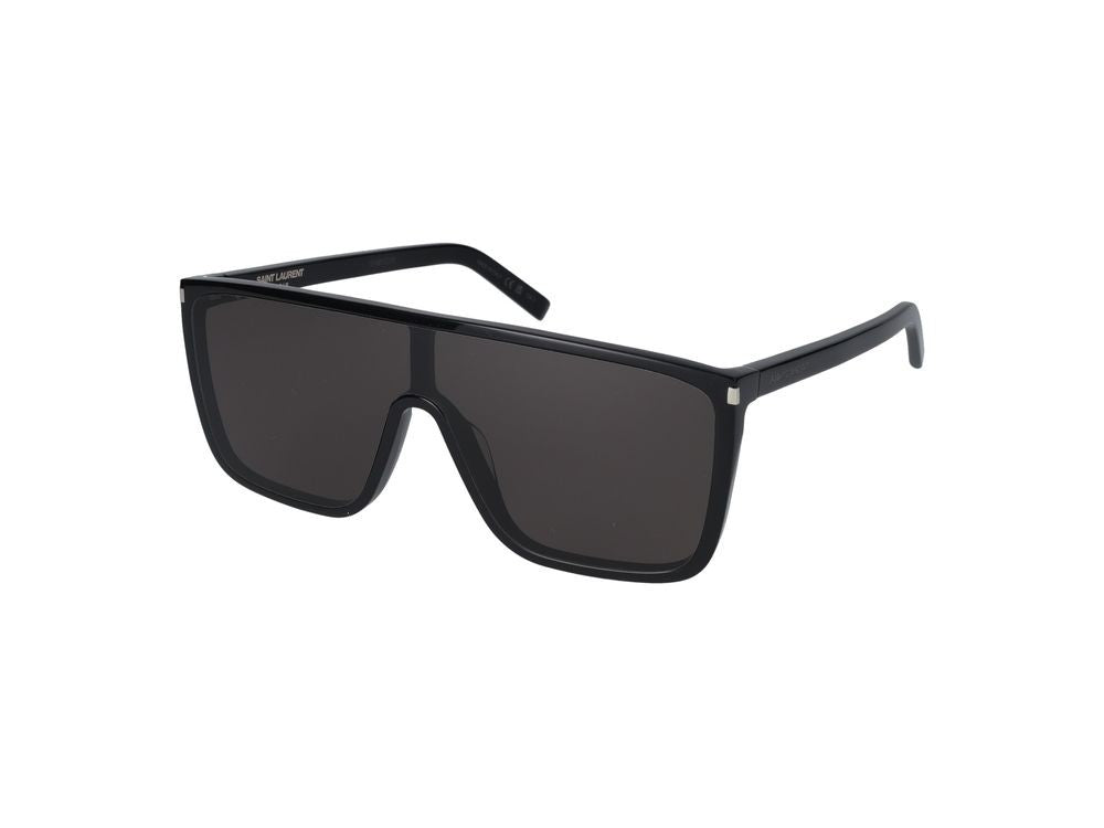 Saint Laurent Black Oversized Rectangular Acetate Sunglasses