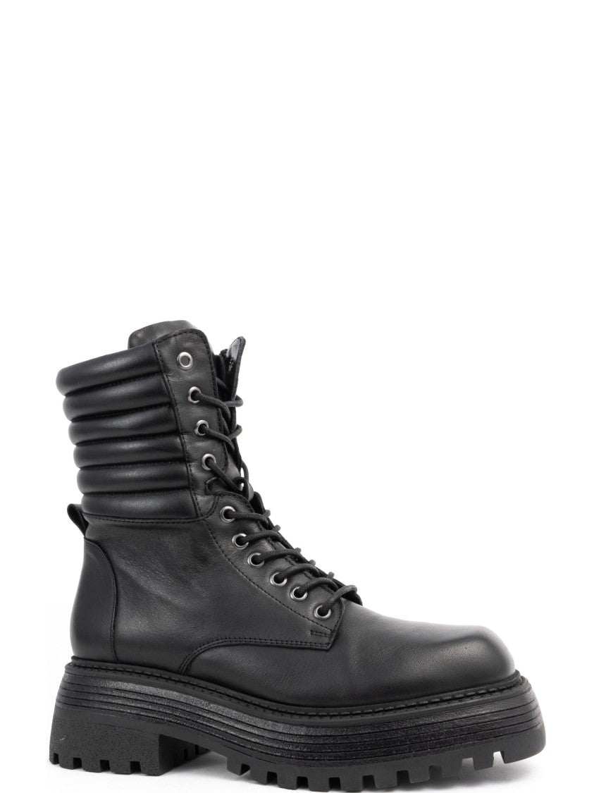 Sergio Moretti Chunky Platform Ankle Boots With Ruched Detailing