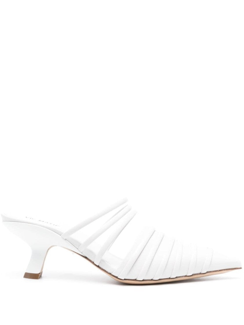Vic Matié Polished White Calf Leather Sandals