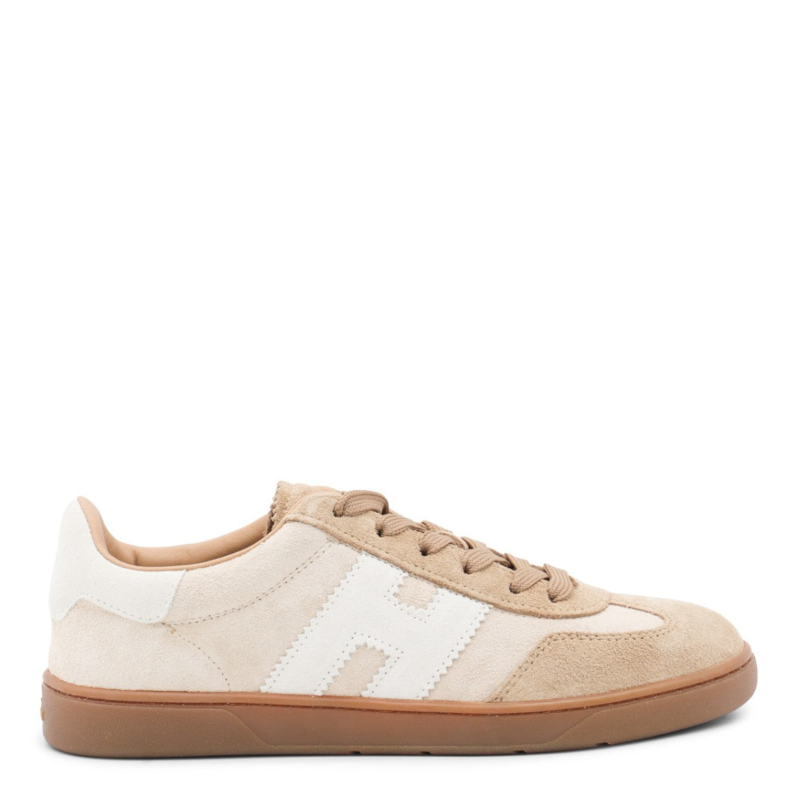Hogan Beige And Brown Leather Sneakers