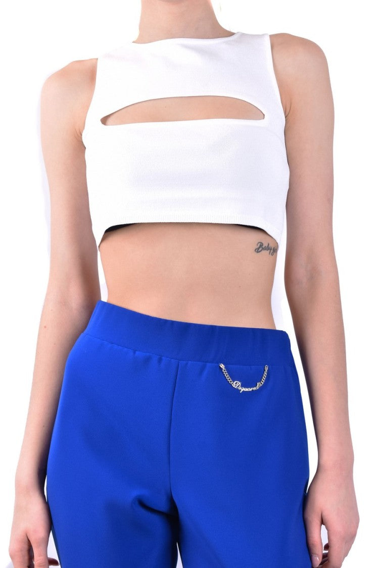 Dsquared2 Sleeveless Cropped Top Bold Cut-Out Fitted