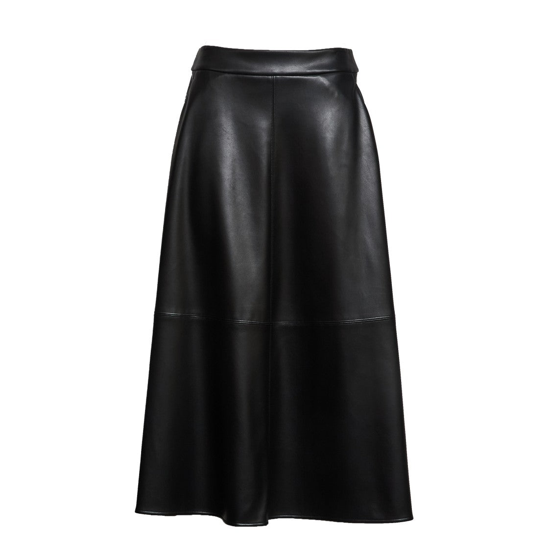 Max Mara Ninfa Flared Vegan Leather Midi Skirt