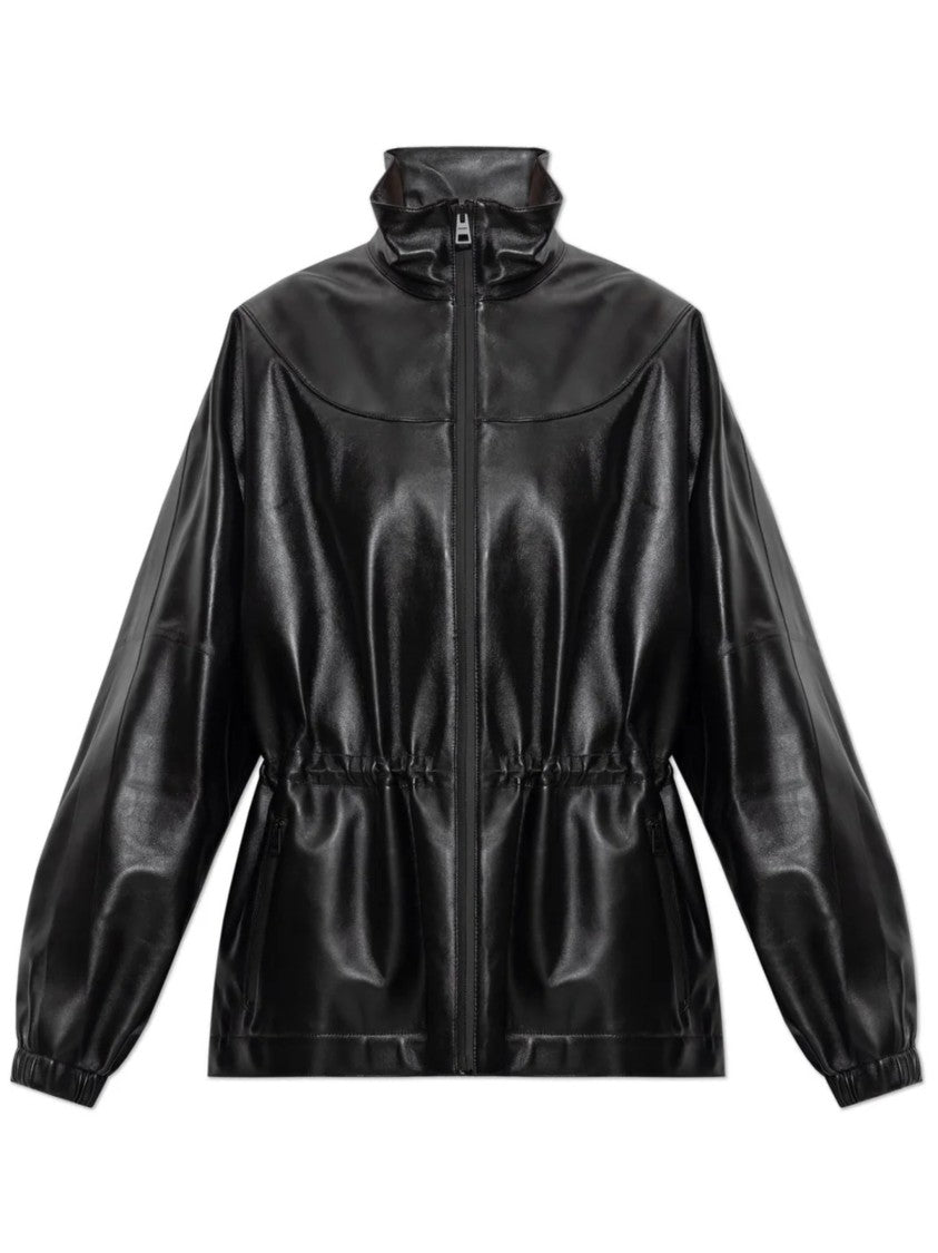 Givenchy Lambskin Leather Tracksuit Jacket With High Collar And Embossed Branding