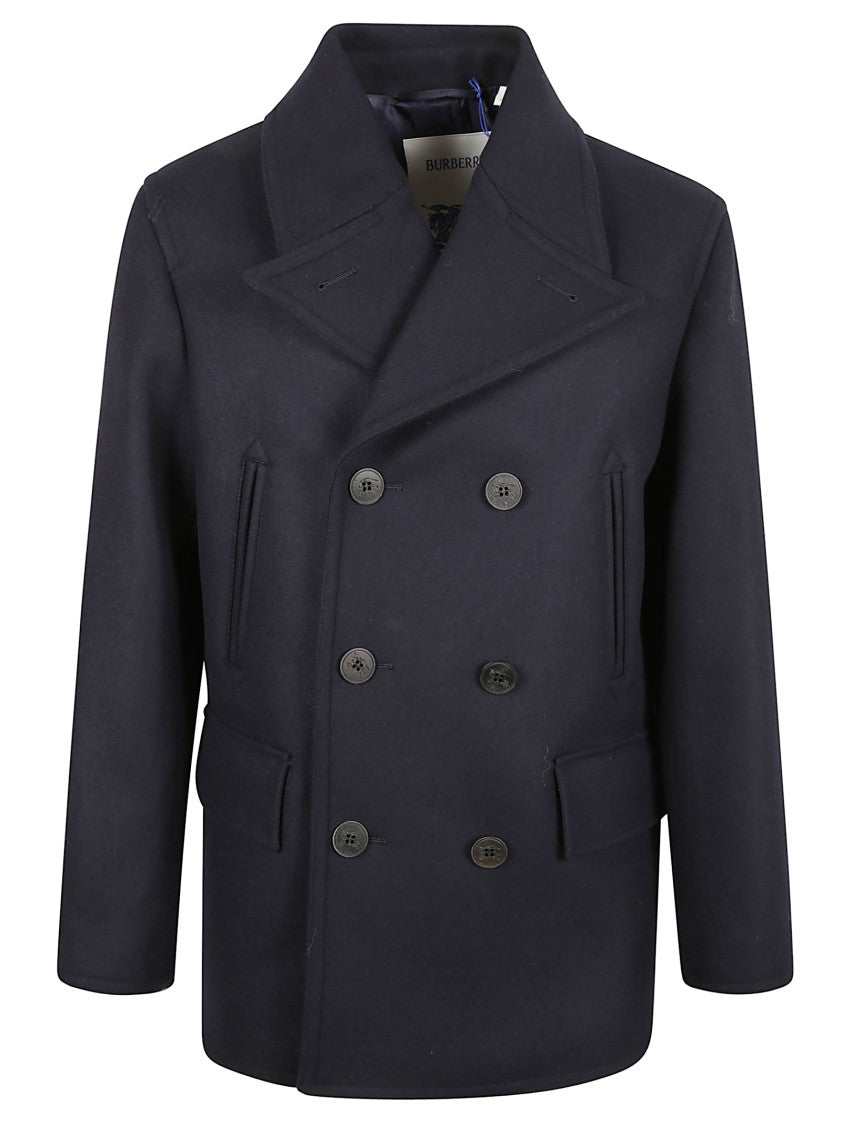 Burberry Structured Double-Breasted Coat With Wide Lapels