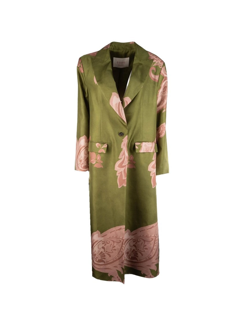 Co.Go Brown Silk Long Coat