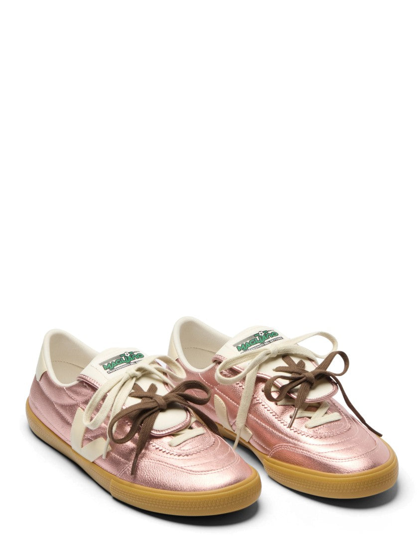Veja Low-Top Sneakers With Metallic Pink Leather