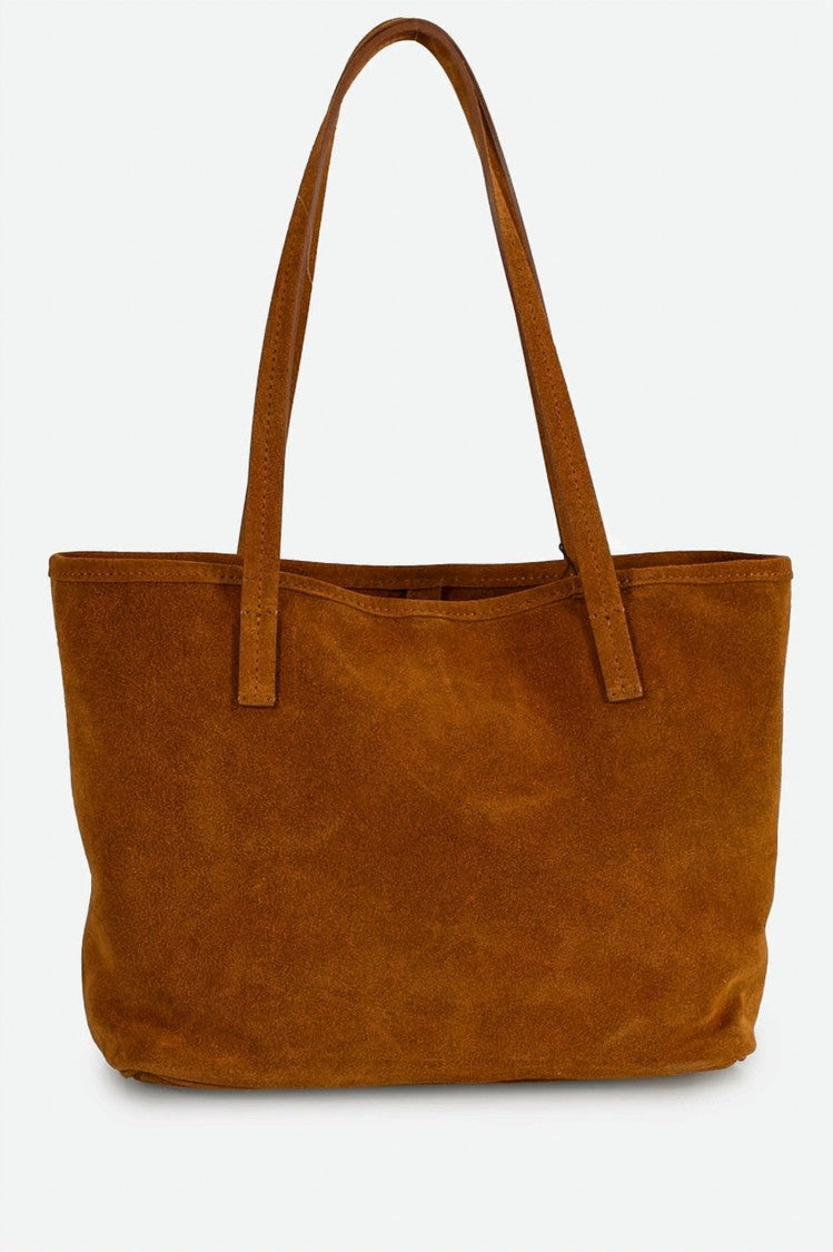 Mc2 Saint Barth Rectangular Suede Tote Bag With Embossed Logo