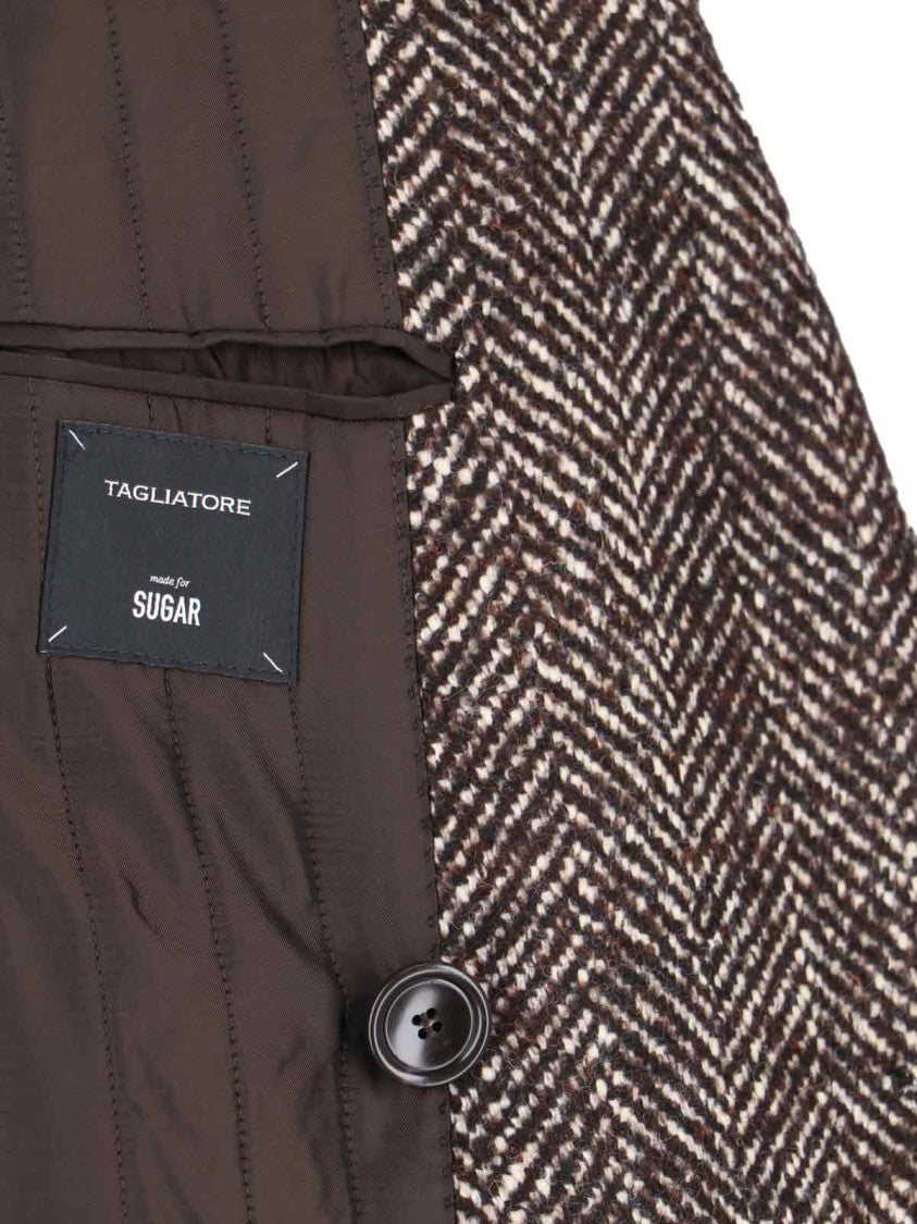 Tagliatore Double-Breasted Coat – Brown