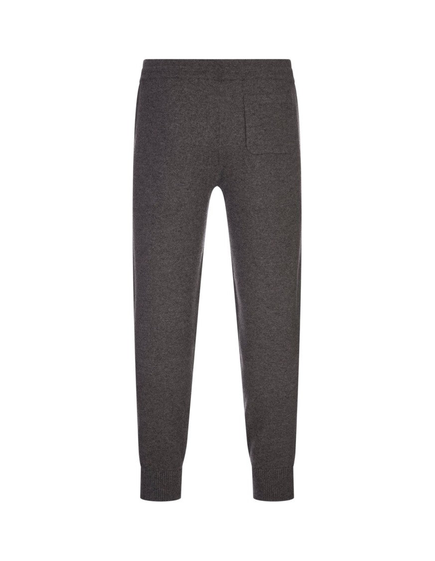 Vince Gray Wool-Cashmere Jogger Pants With Ribbed Cuffs