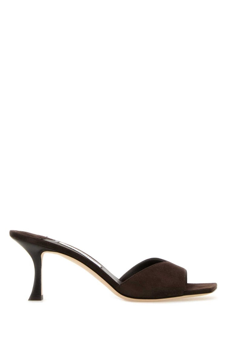 Jimmy Choo Brown Suede Skye 70 Mules