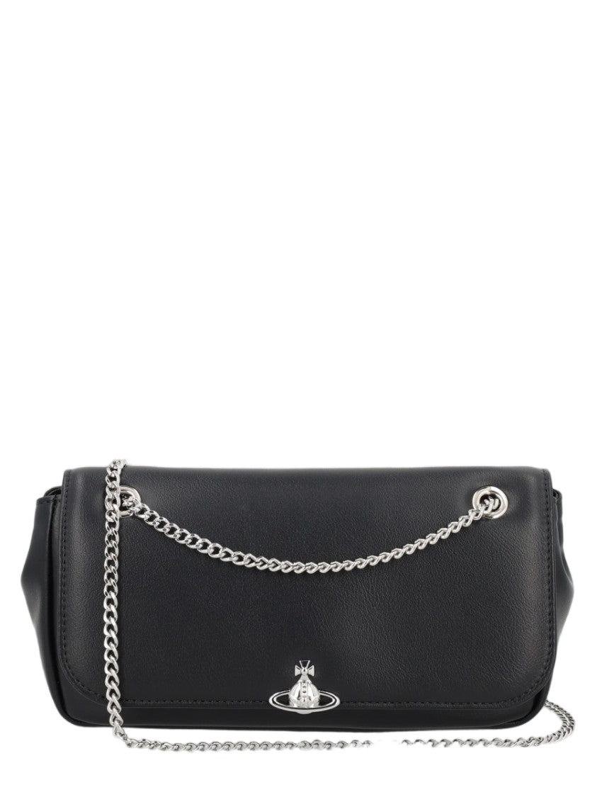 Vivienne Westwood Rectangular Shoulder Bag With Silver-Tone Chain And Logo Emblem