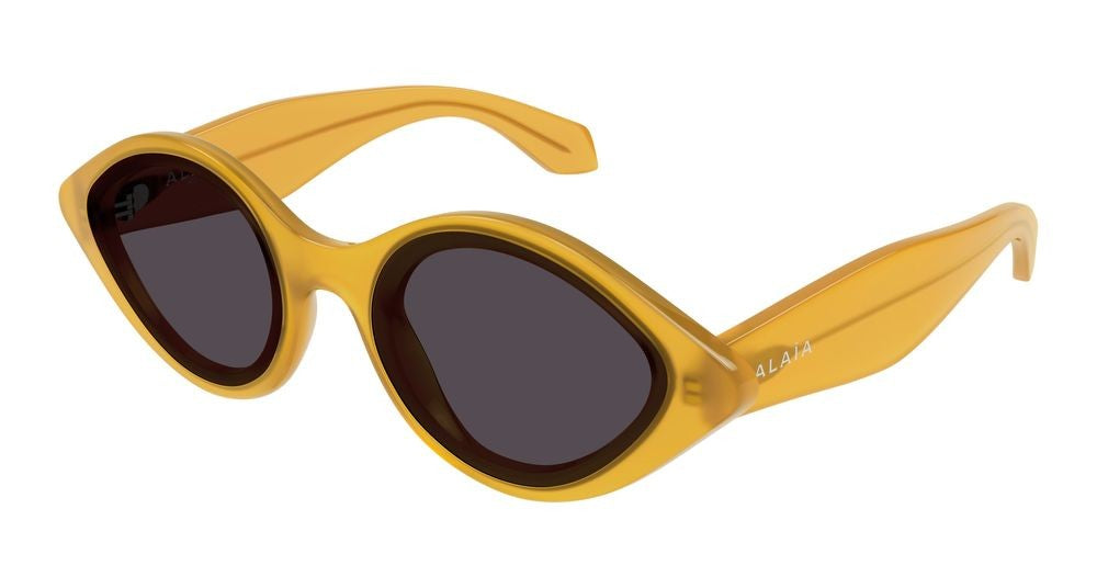 Azzedine Alaïa Yellow Oversized Round Acetate Sunglasses