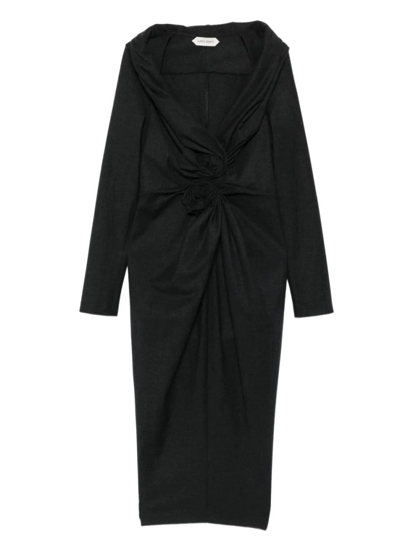 Alberta Ferretti Flowing Dress With Delicate Draping And Refined Neckline