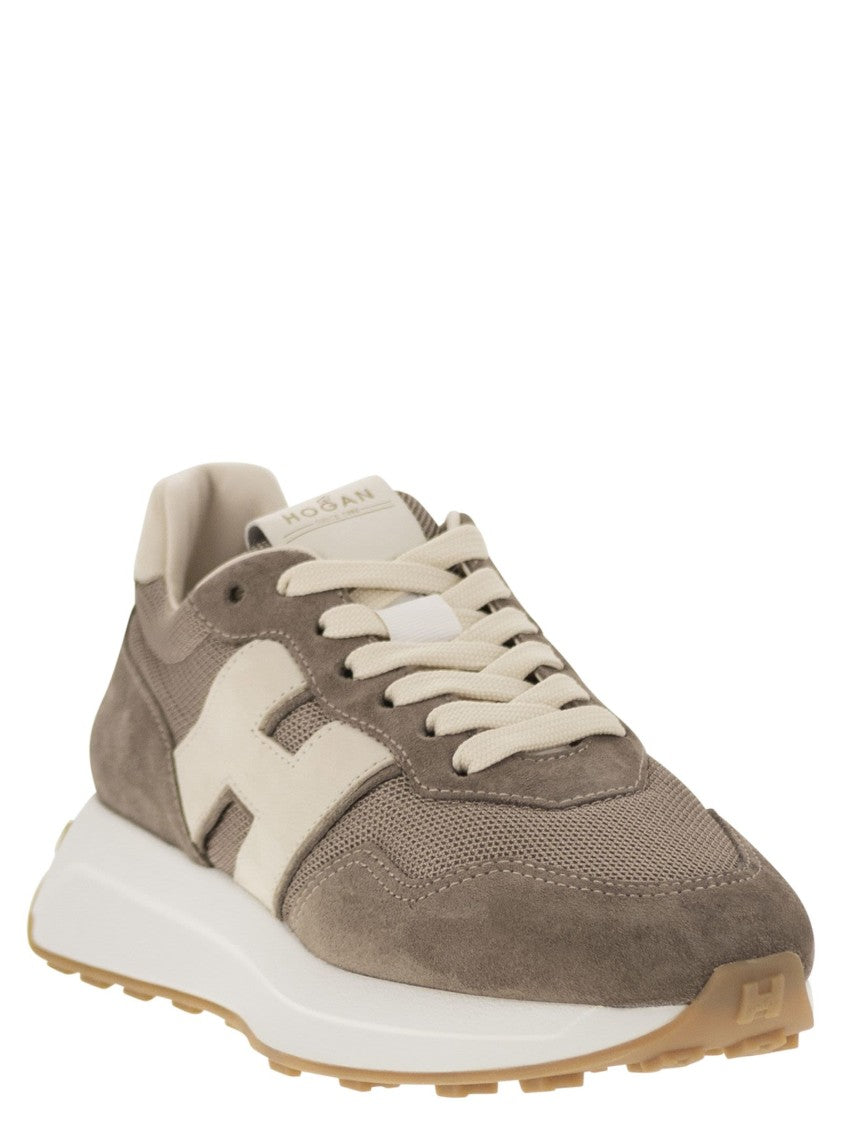 Hogan H641 - Leather And Canvas Trainers