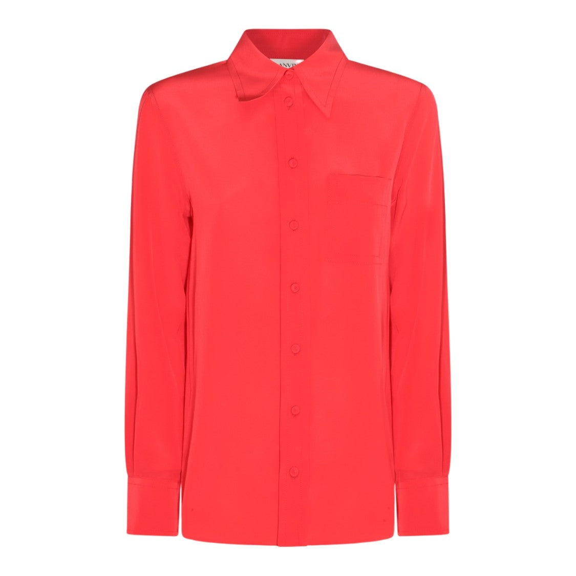 Lanvin Long-Sleeved Coral Red Shirt With Classic Collar