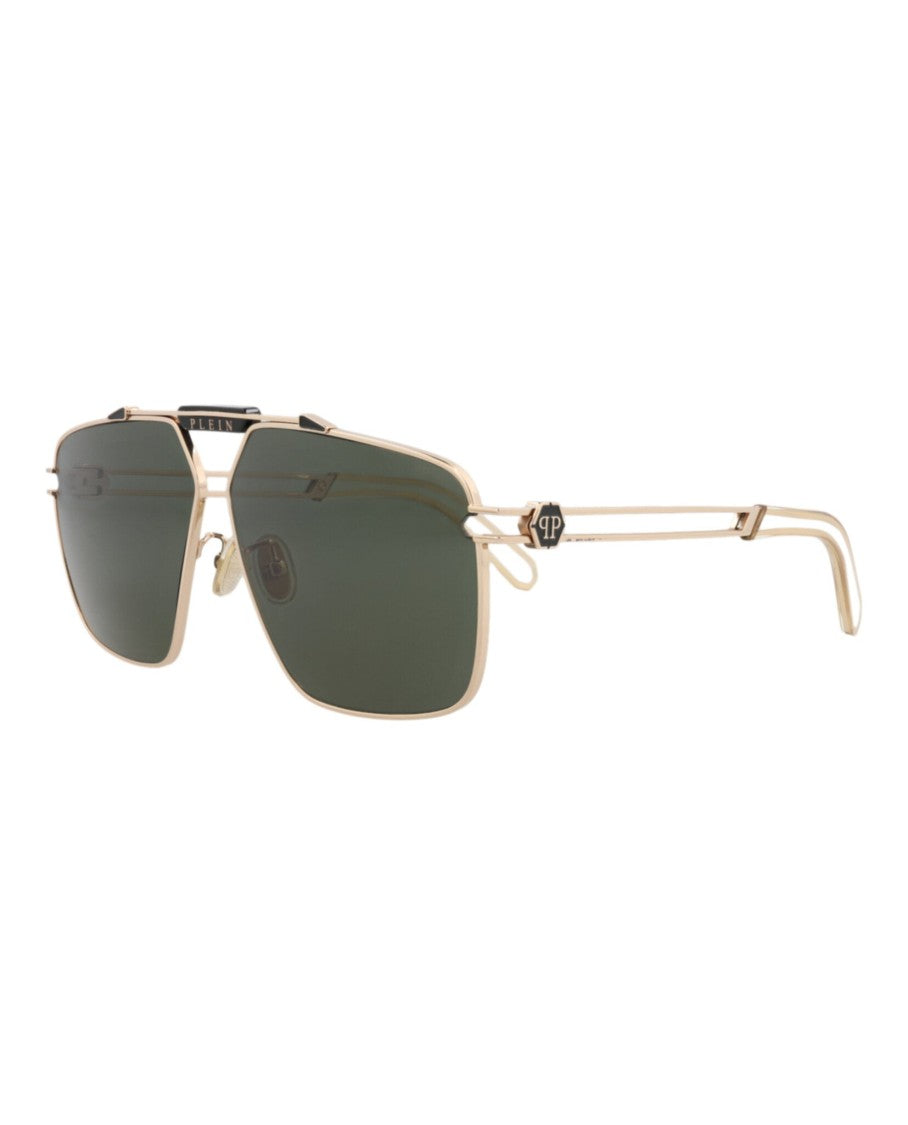 Philipp Plein Aviator-Frame Acetate Sunglasses With Cutout Accents