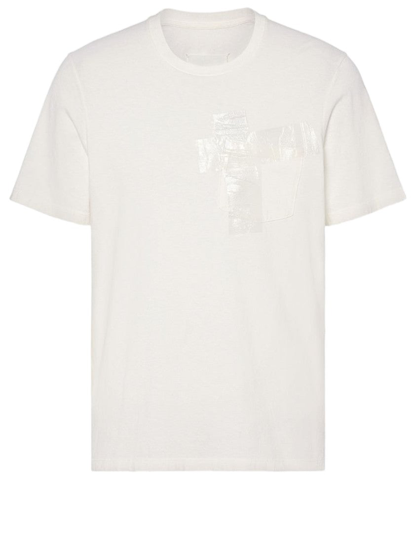 Maison Margiela Cotton Jersey T-Shirt With Distinctive Adhesive Strip And Four-Hole Back