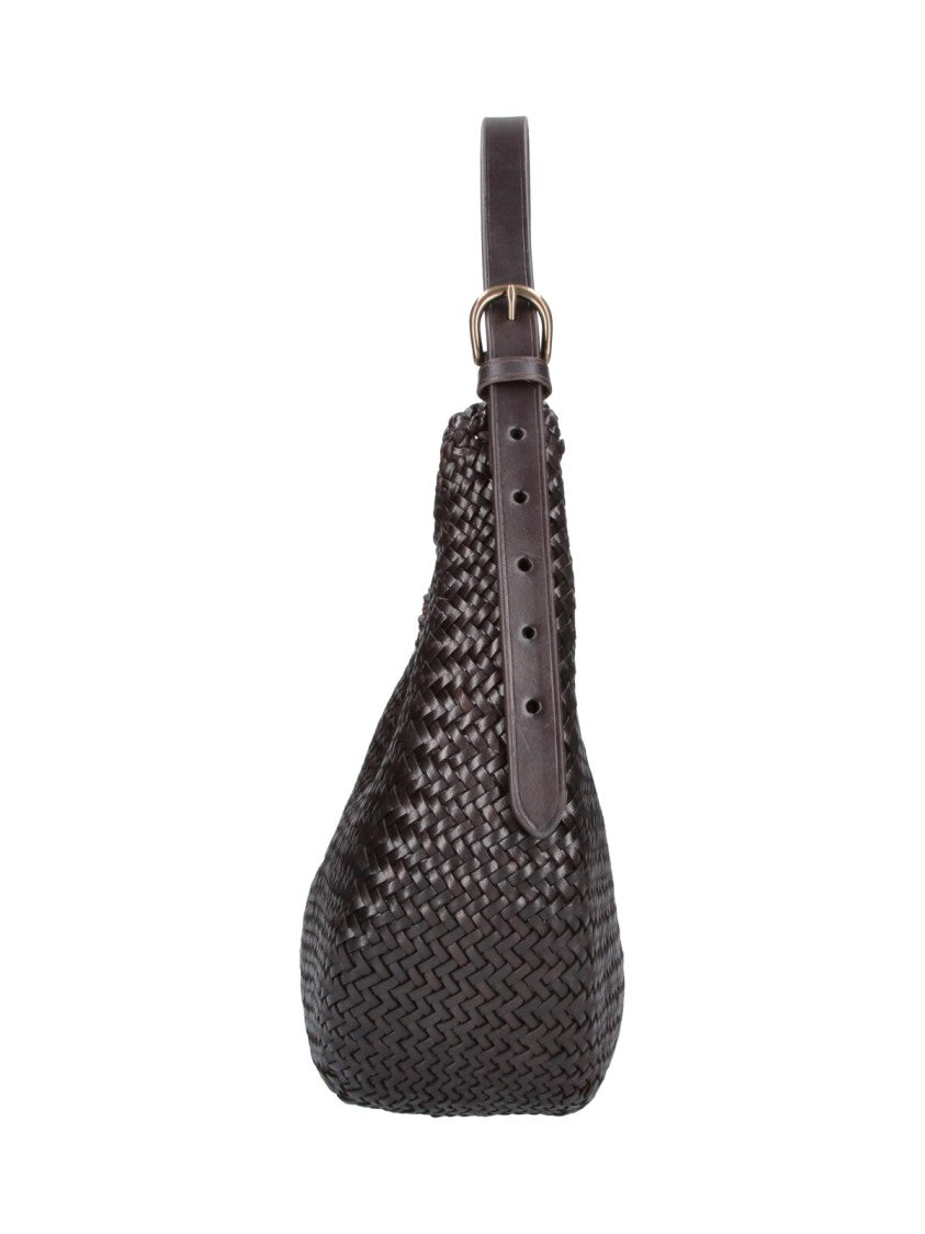 Dragon Diffusion Brown Luna Mezza Leather Shoulder Bag