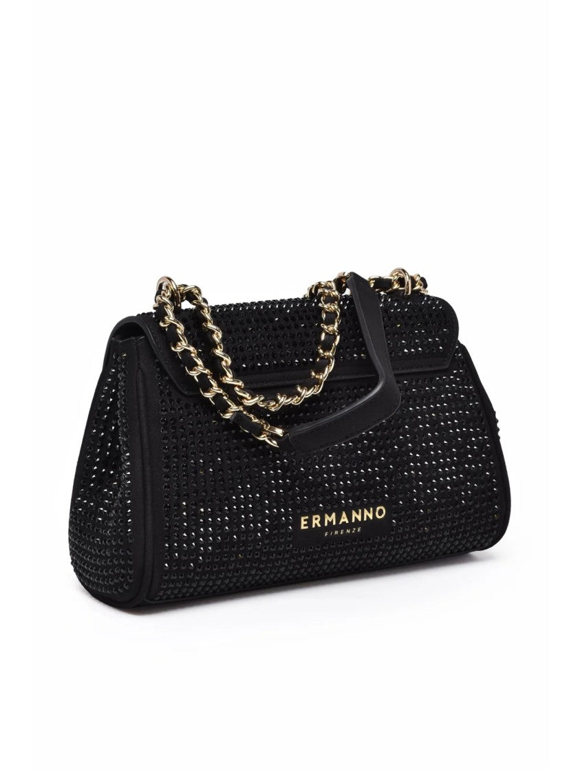 Ermanno Firenze Black Polyurethane Verly Shoulder Bag