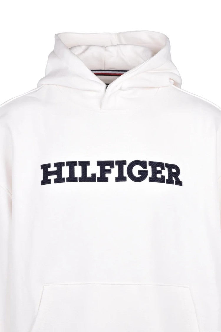 Tommy Hilfiger White Brushed Cotton Hoodie