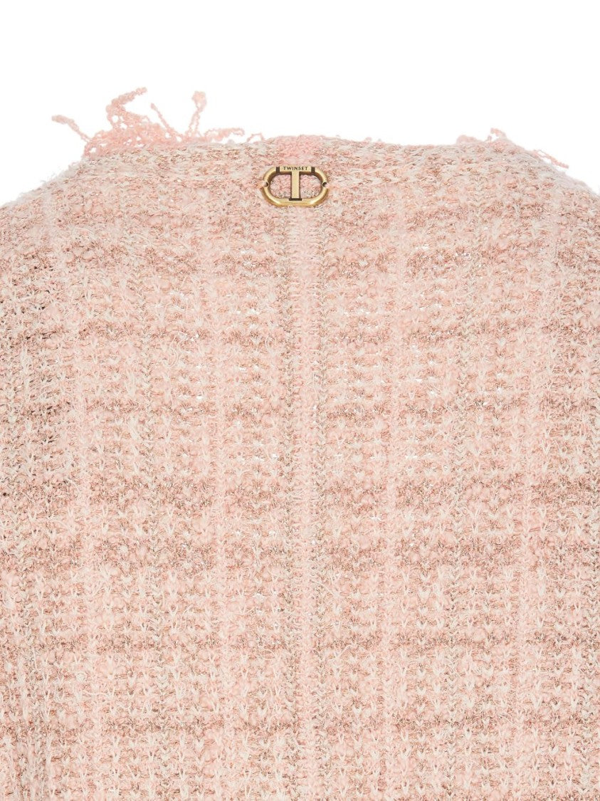 Twin-Set Light Pink Jacket With V-Neck