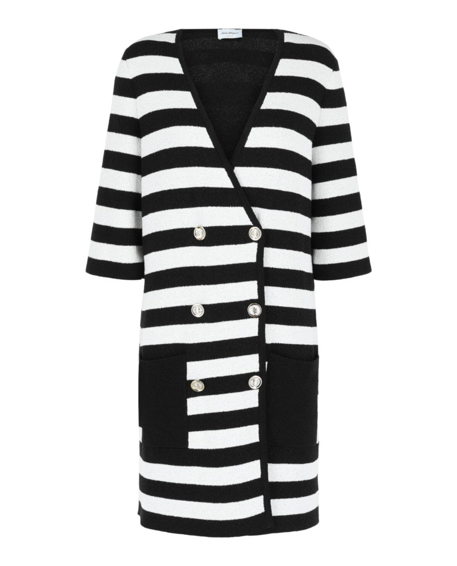 Ferragamo Double-Breasted Striped-Print Dress