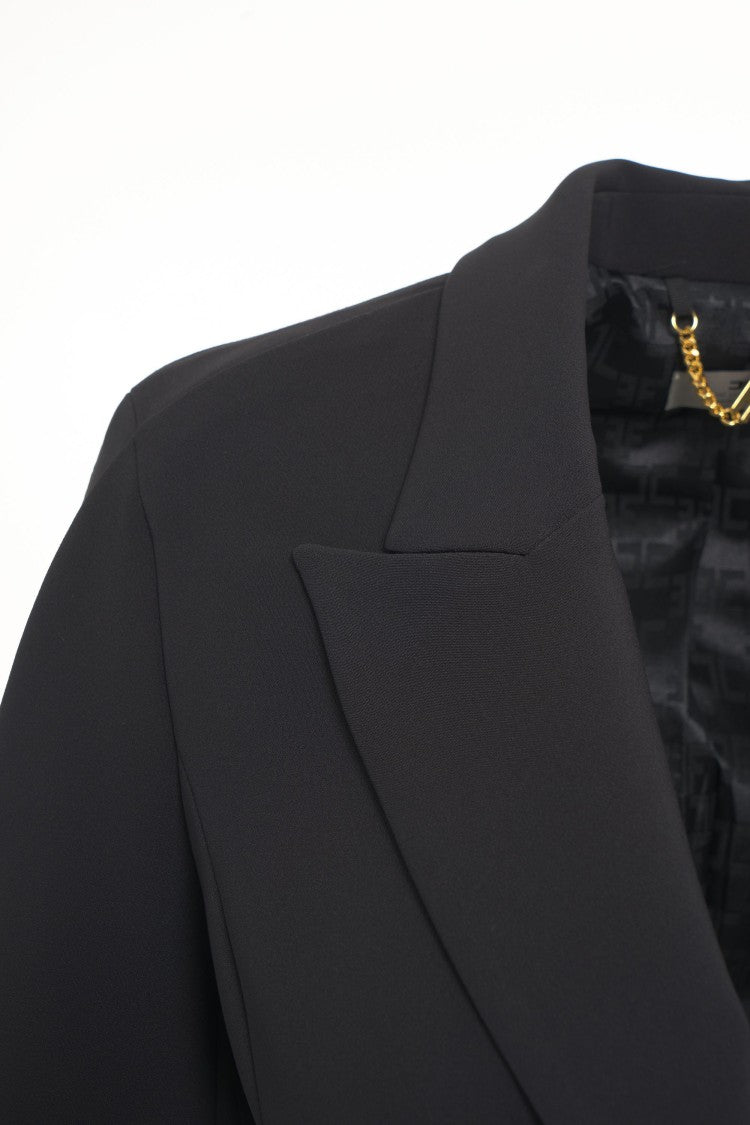 Elisabetta Franchi Crepe Blazer With Logo