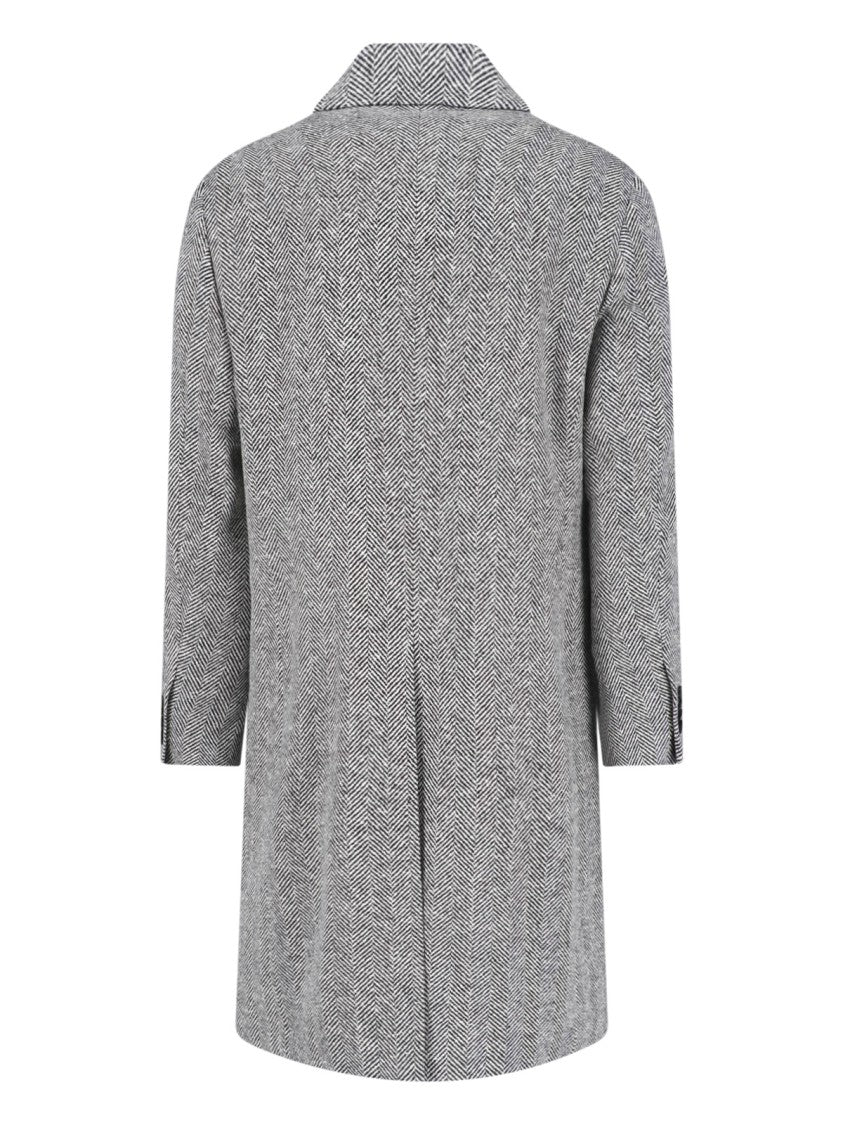 Lardini Double-Breasted Grey Virgin Wool Lardini Coat