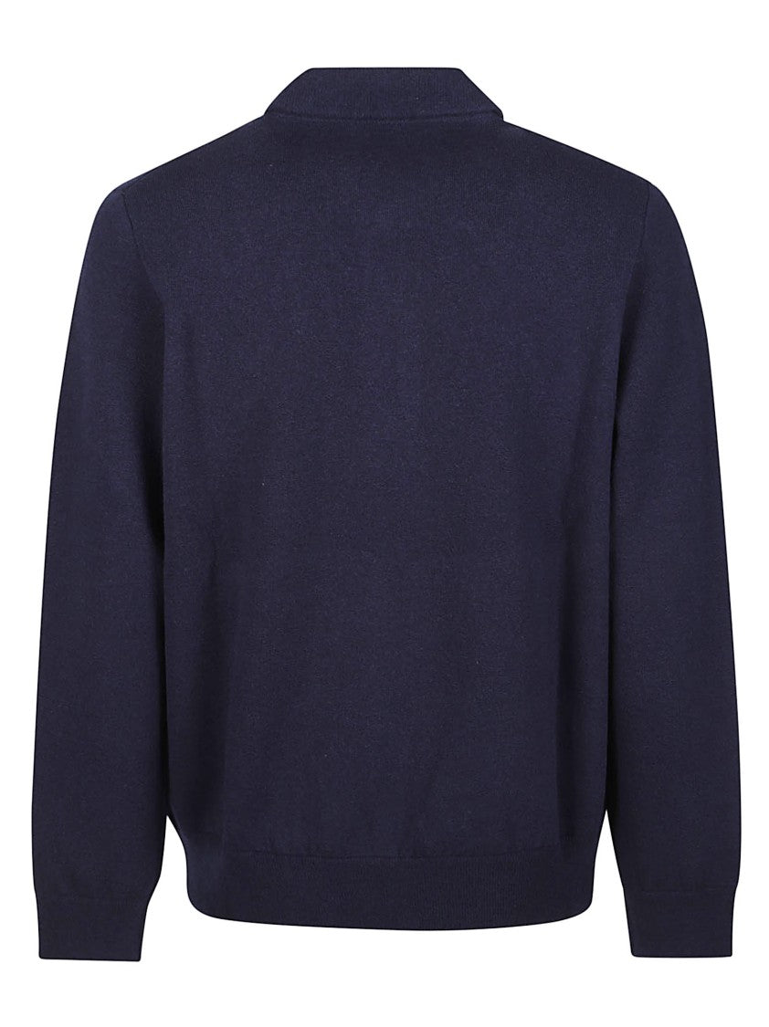 Lardini Minimalist Wool-Blend Zip-Up Bomber Jacket