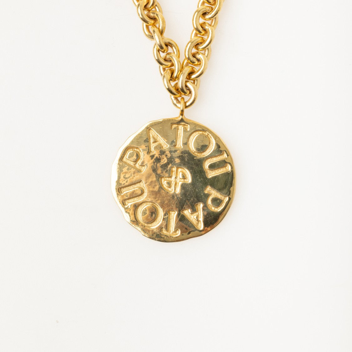 Patou Antique Coin Charm Necklace With Polished Finish
