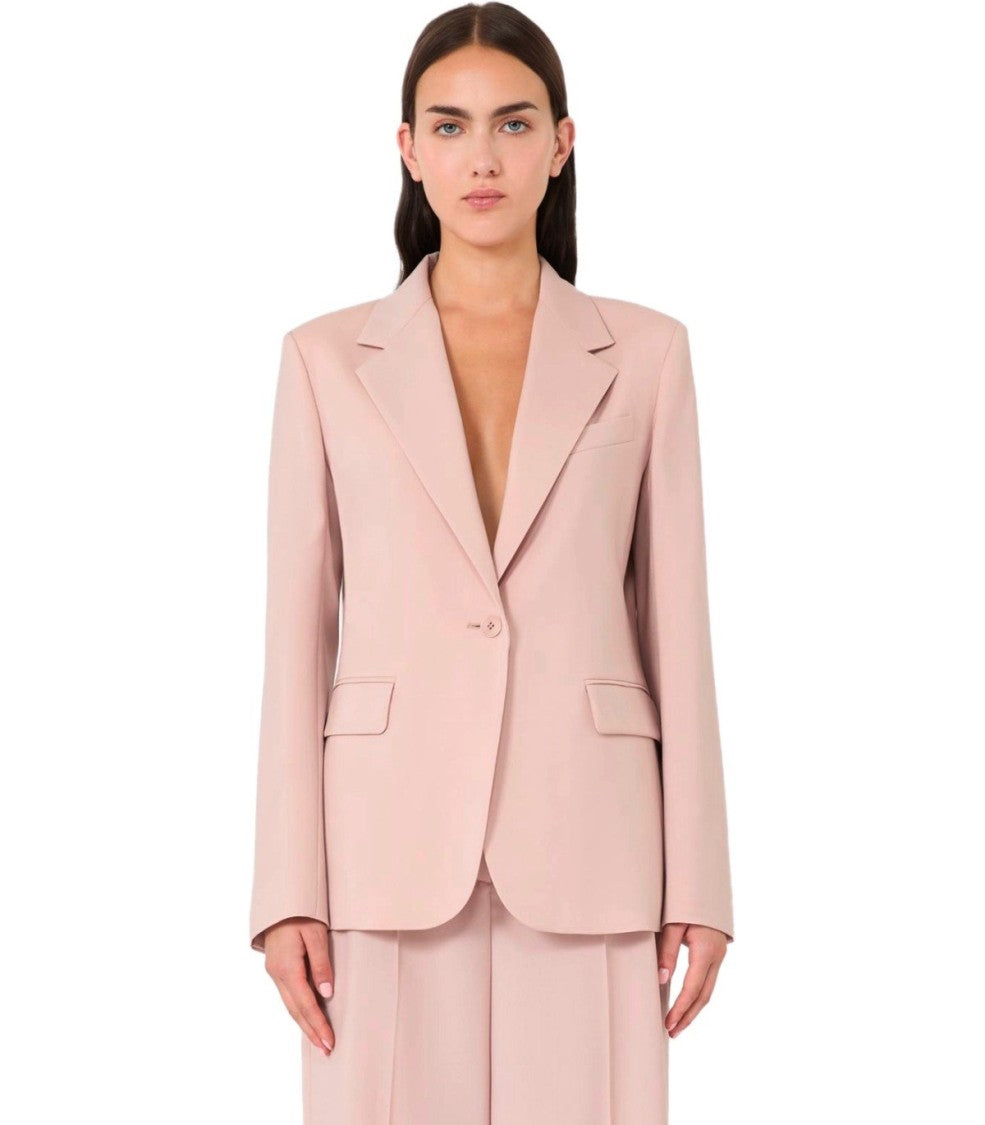 Max Mara Lamine Pink Single-Breasted Blazer